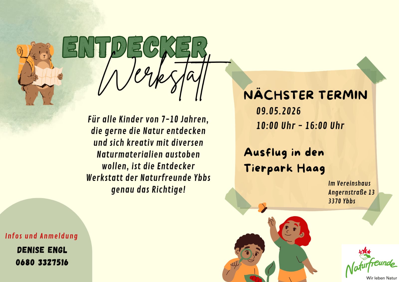 Entdeckerwerkstatt – 09.05.2026 – Tierpark Haag