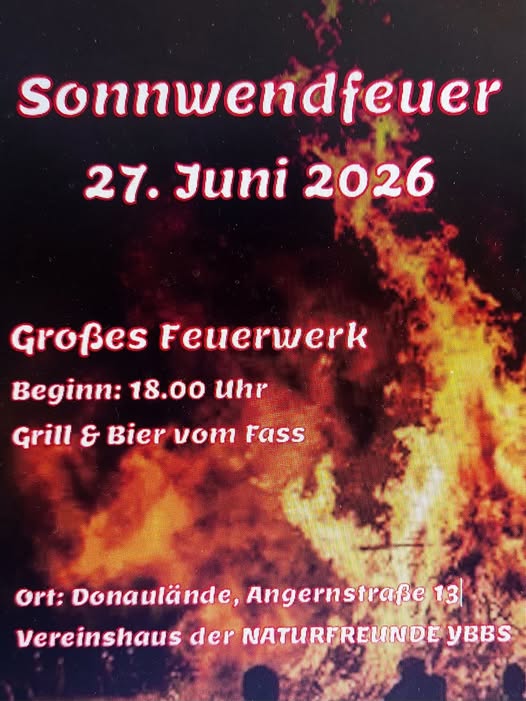 Sonnwendfeier 2026 an der Donaulände – Samstag 27.06.